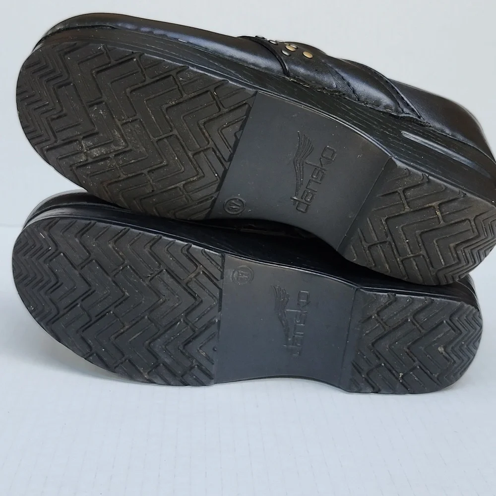 DANSKO PAVAN PROFESSIONAL BLACK NAPPA LEATHER CLOGS - Picture 5 of 11